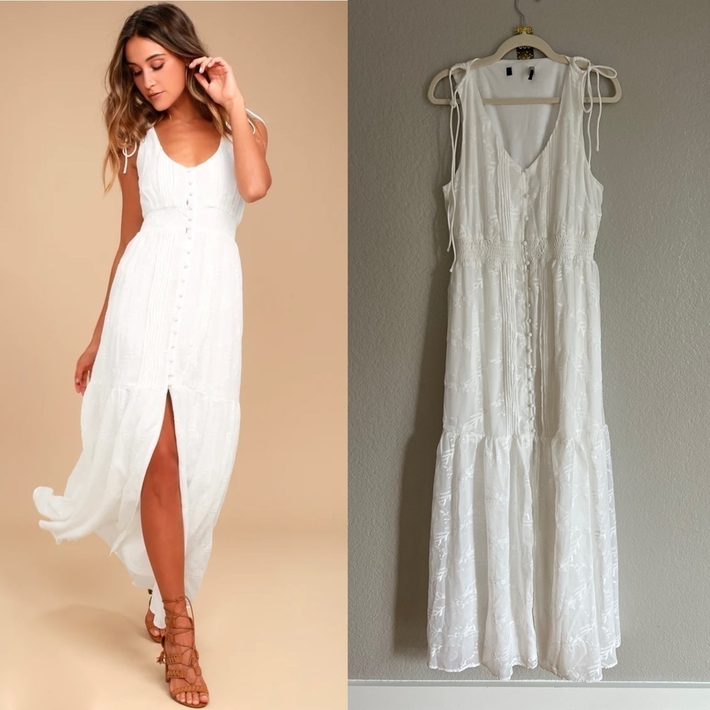 Time Well Spent White Embroidered Maxi Dress XL